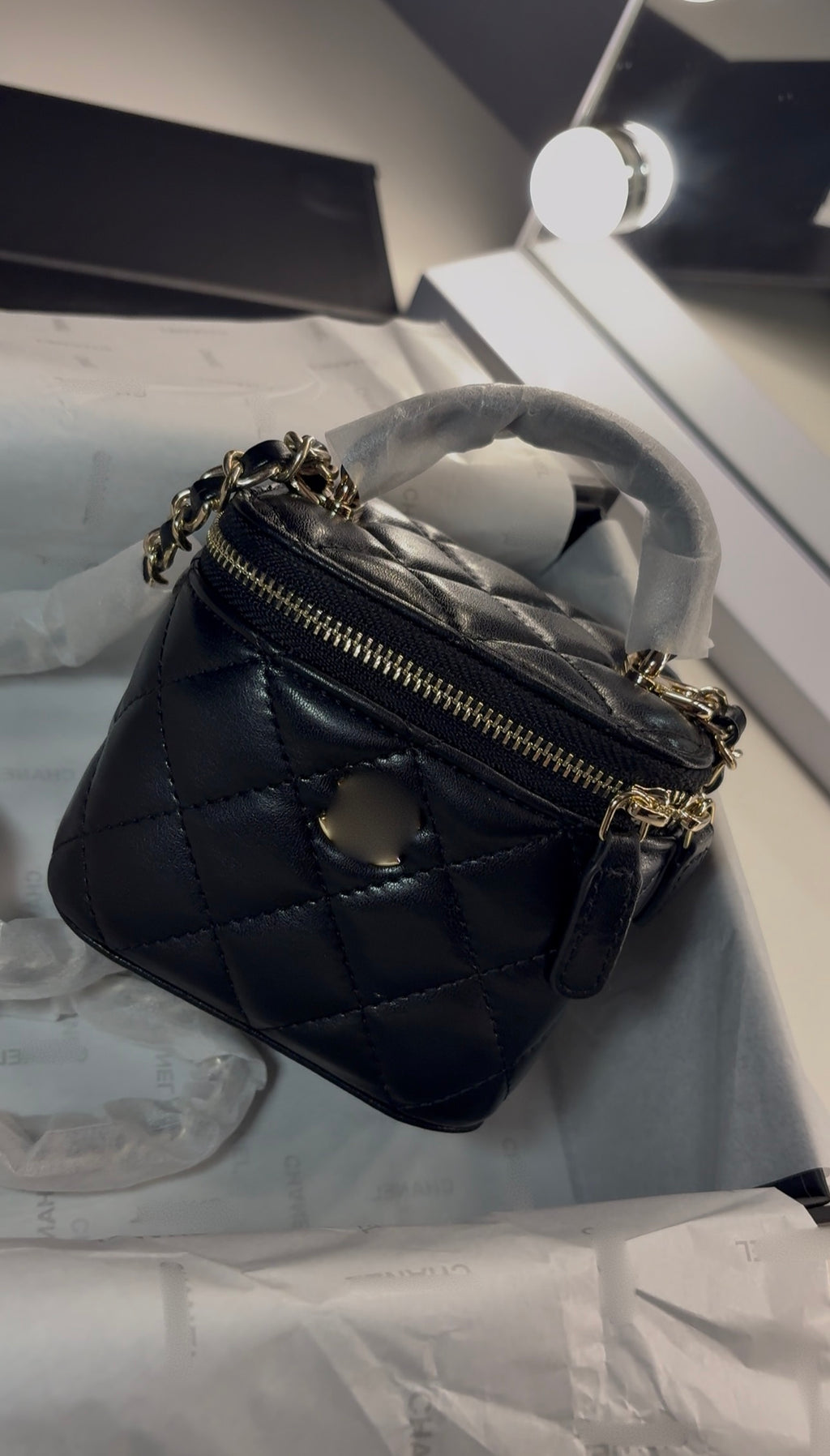 C. Mini Quilted Vanity Bag