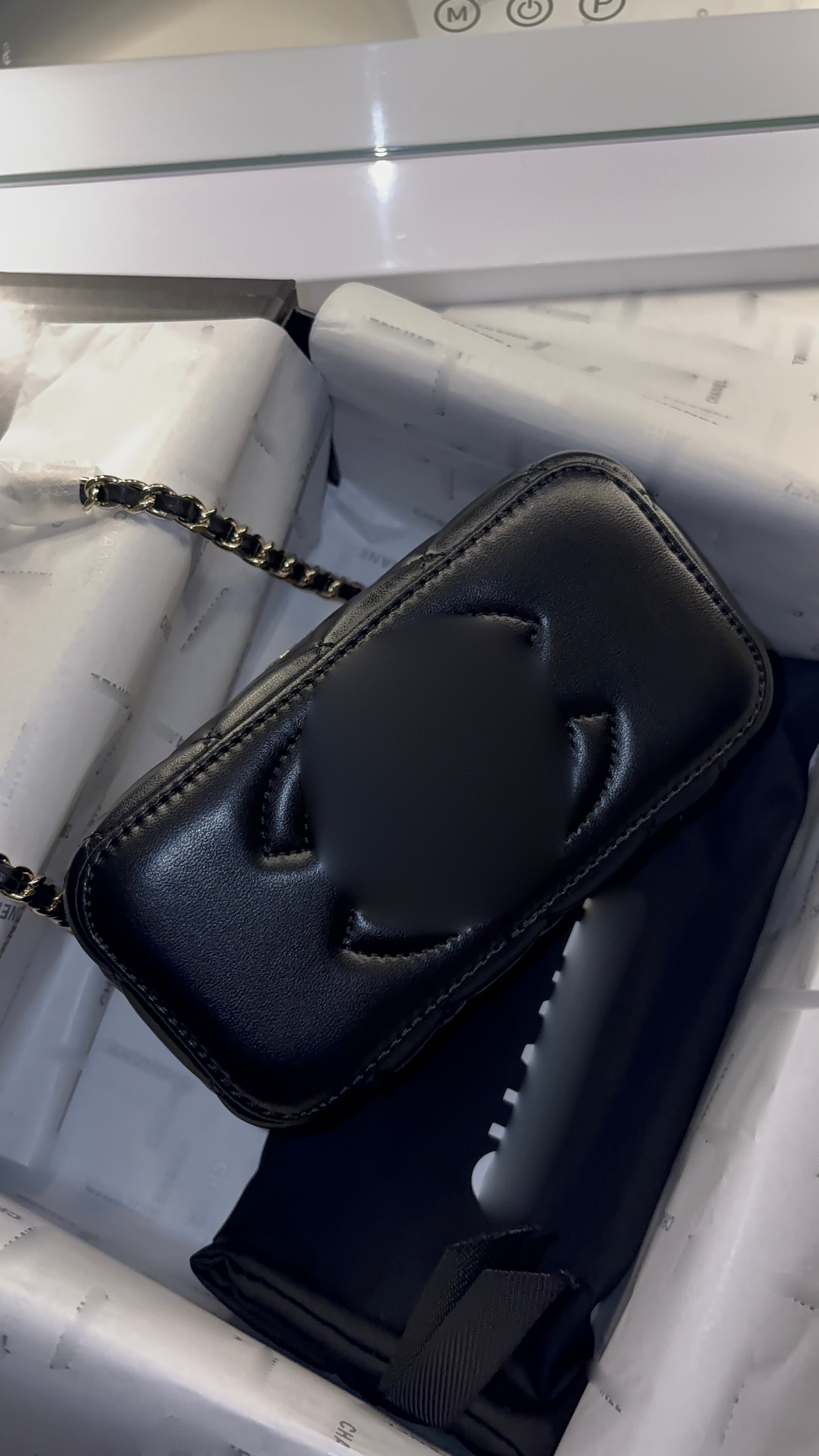 C. Quilted Vanity Bag – Black